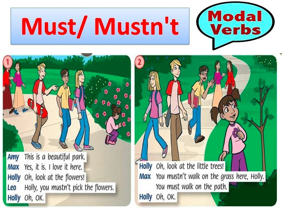 جمل بالانجليزية فيها must و mustn't