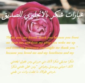 عبارات شكر بالانجليزي للصديق