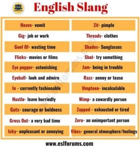 كلمات عامية بالانجليزي