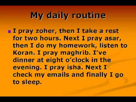 موضوع تعبير بالانجليزي عن الروتين اليومي