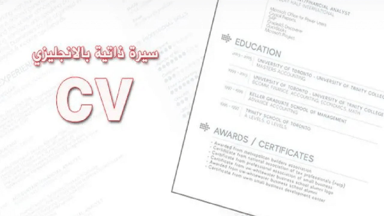 صورة نموذج سيرة ذاتية عربي انجليزي doc