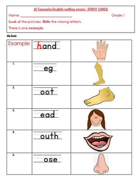 ورقة عمل بالانجليزي