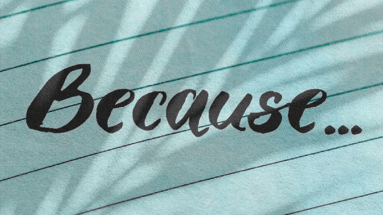 صورة جمل بالانجليزي فيها because