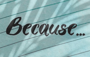 جمل بالانجليزي فيها because