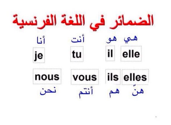 أنواع الضمائر في اللغة الفرنسية