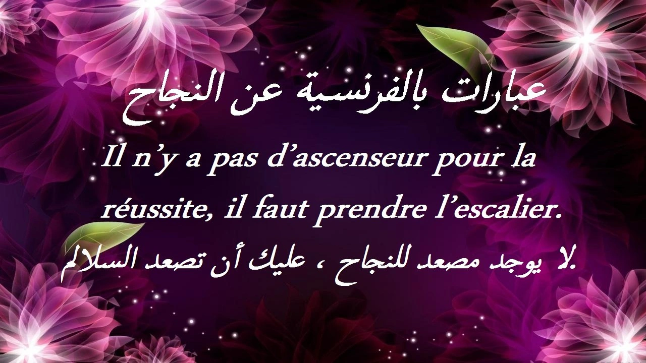 صورة عبارات بالفرنسية عن النجاح