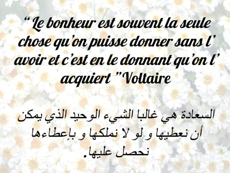 كلام عن الوحدة بالفرنسية